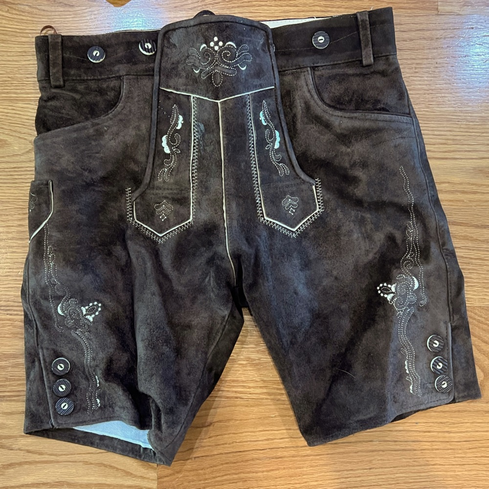 Men’s Dark Brown Lederhosen - Size 34